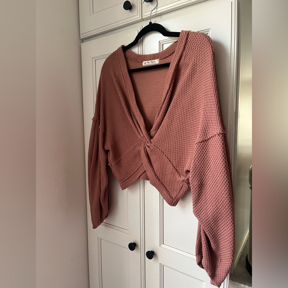 We The Free Dusty Rose Knit Top